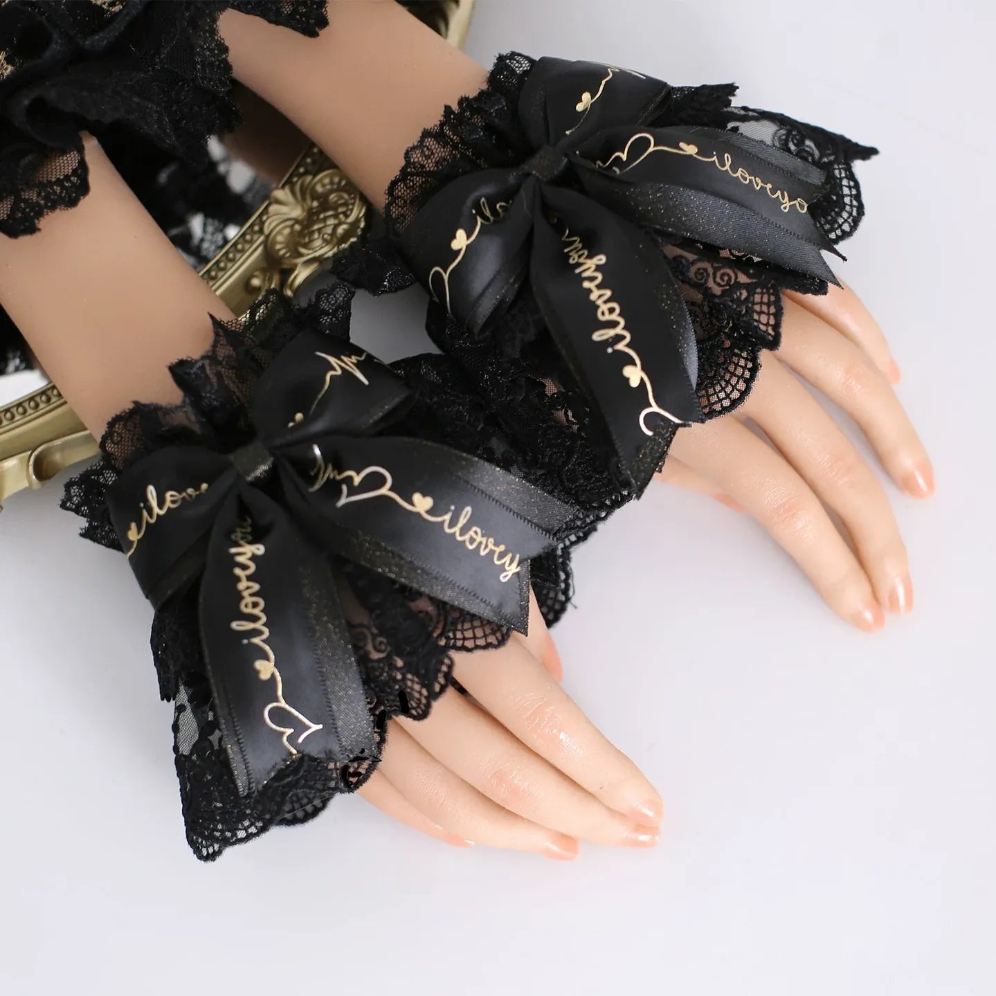 Black-gold Classic Lolita Headpiece, Gold Stamping Accent 45849:865442