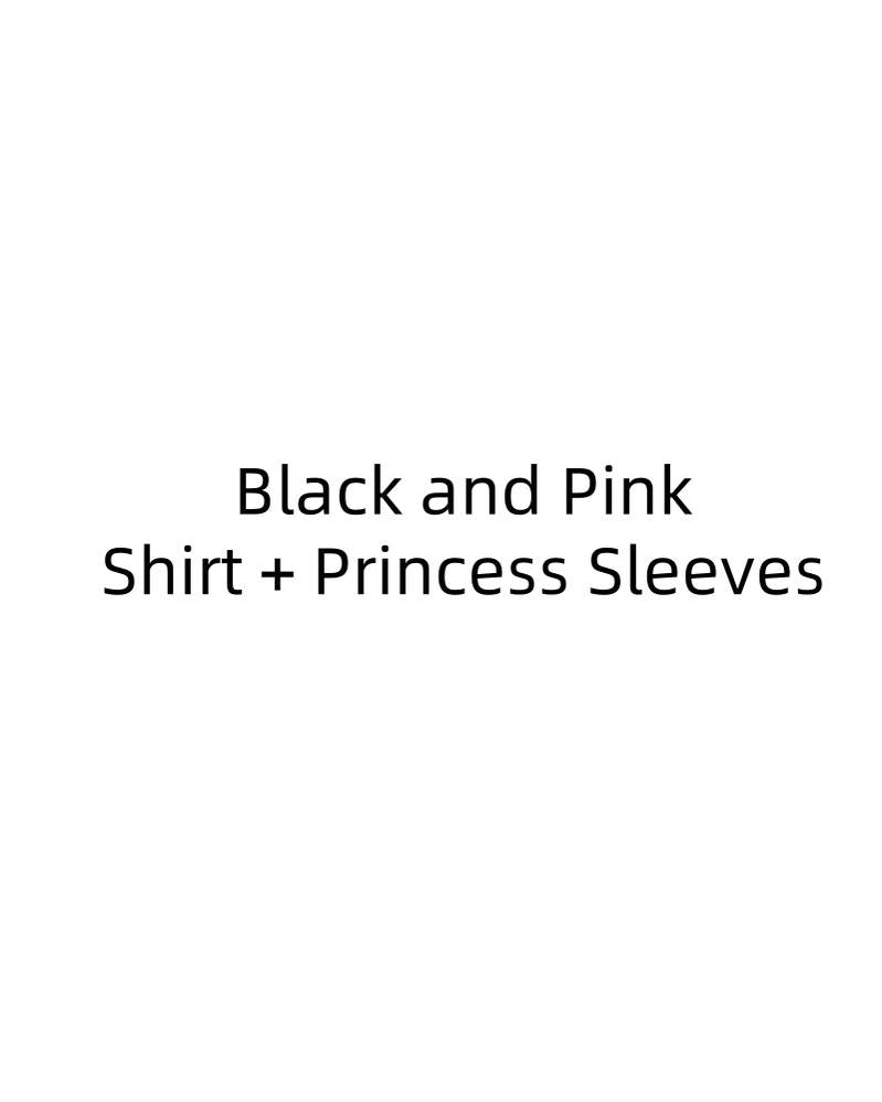 Chubby Cat Diary - Plus Size Sweet Lolita Shirt, Detachable Sleeves Black and Pink - Shirt + Princess Sleeves S