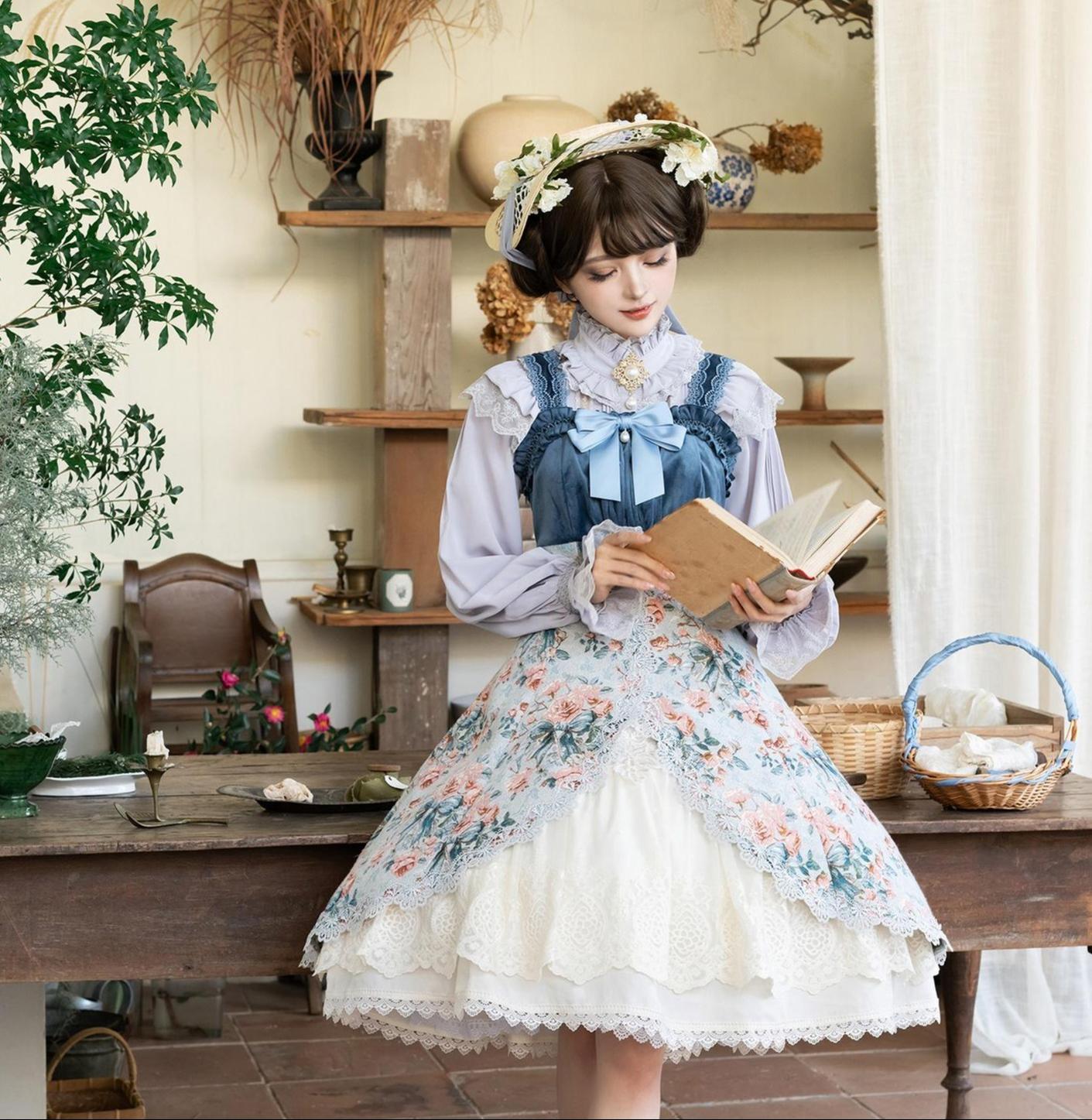 Devonshire Garden - Rose Jacquard JSK Dress, Mermaid Hem