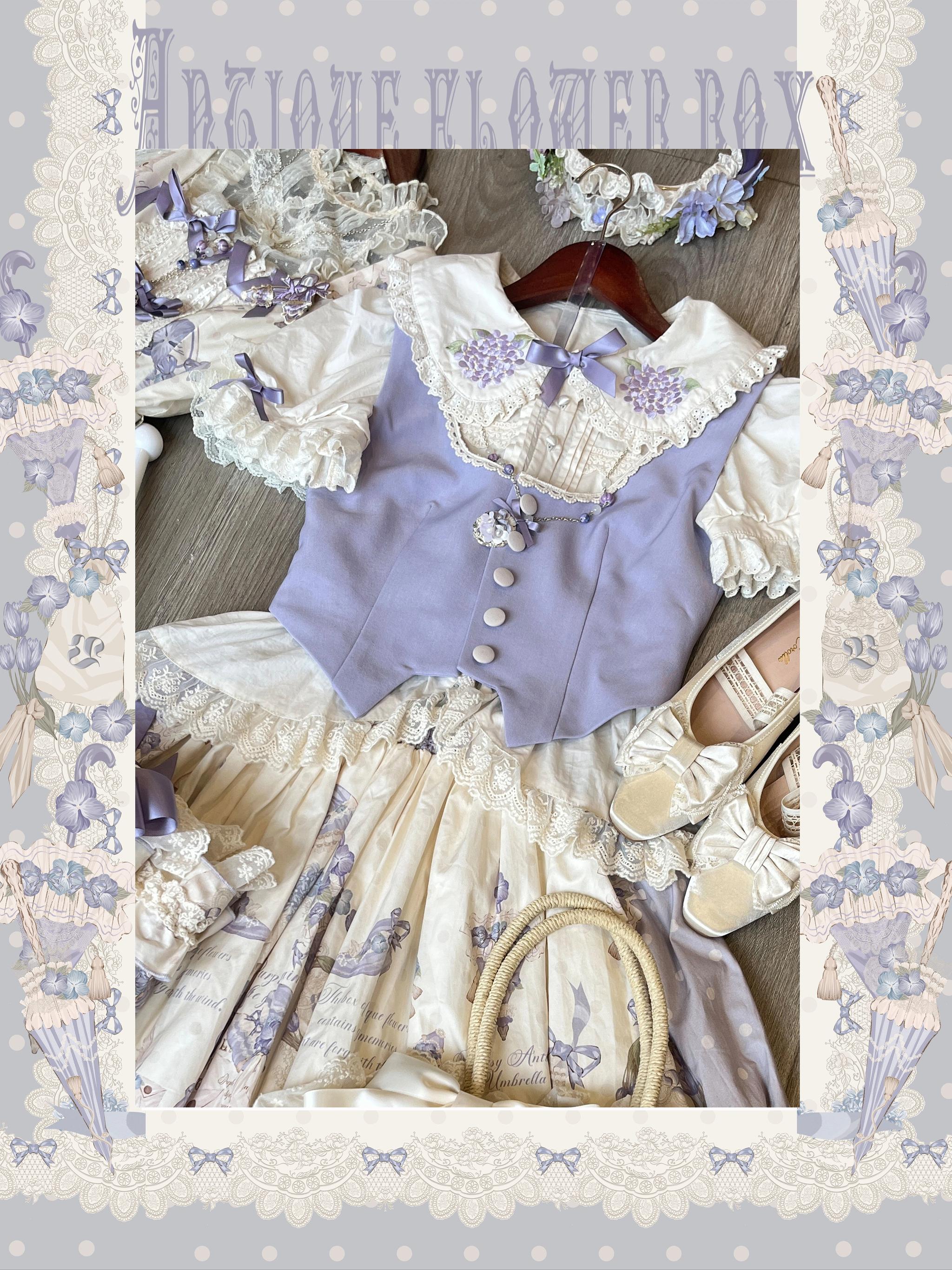 NanShengGe - Purple Memoirs - Plus Size Lolita Classic Dress Suit Purple Vest S