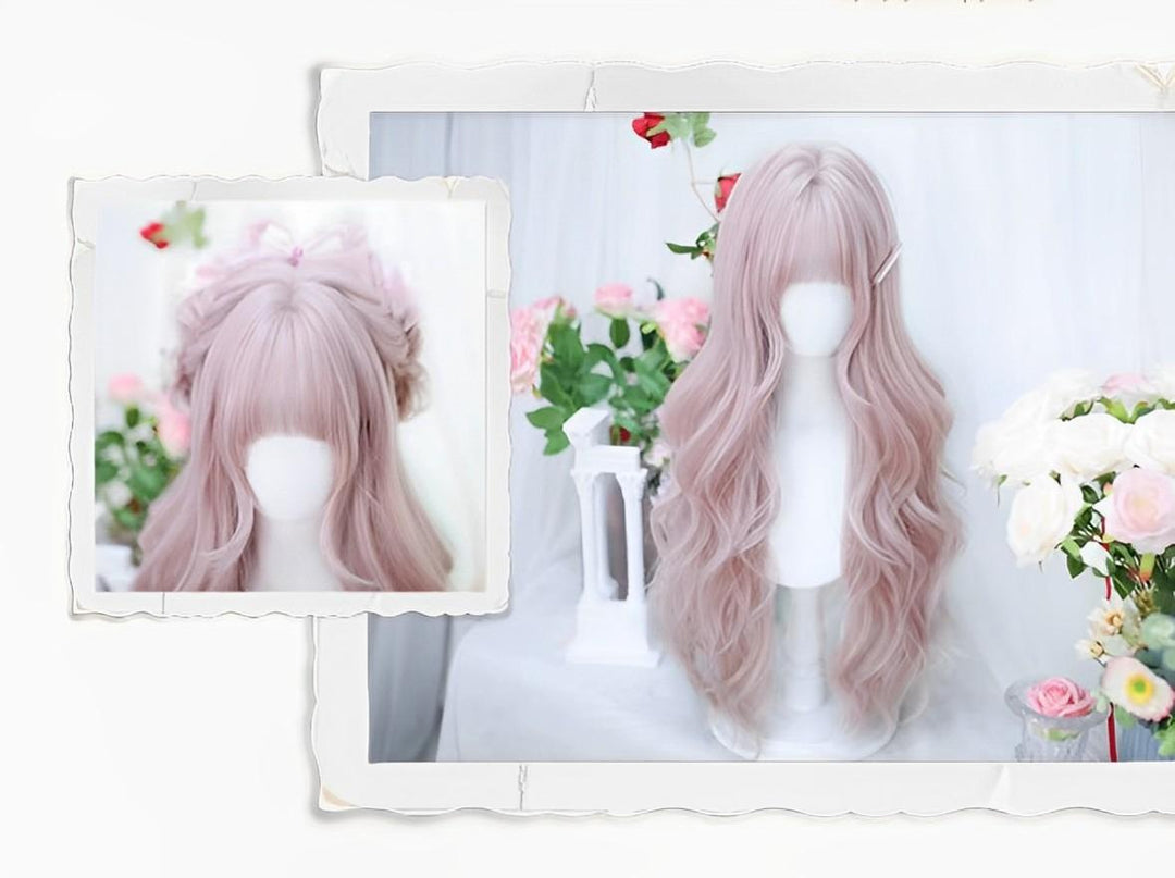 Dalao Home~Wen Wen~Natural Pink Lolita Wigs Long Curly Hair   