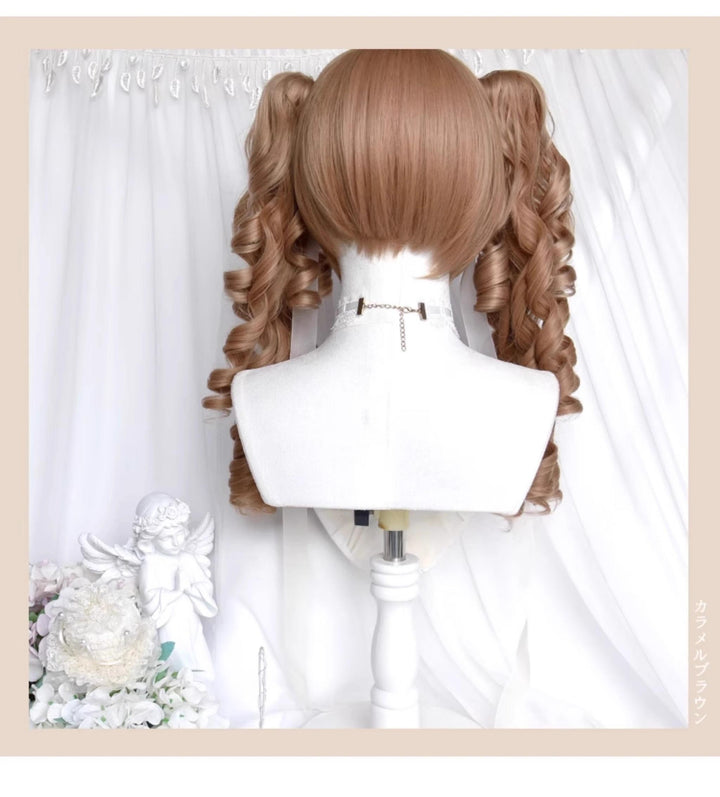 Sinwavy~Vintage Lolita Wig Double Ponytail Roman Roll Hair