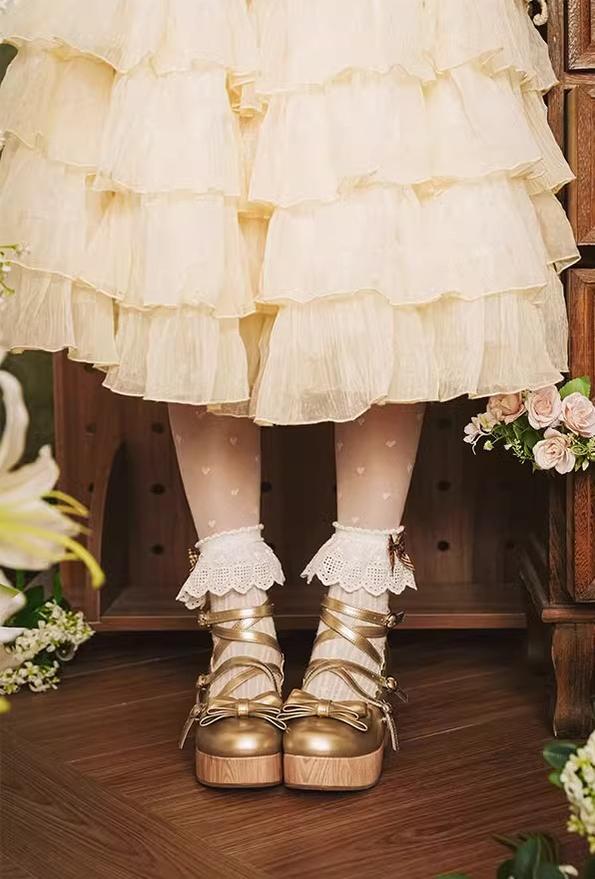 MODO - Old School Tata - Kawaii Lolita Hight Platform Shoes with Round Toe 42310:736277