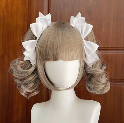 BeiBei Handmade~Kawaii Lolita Hair Clip Bow JK Side Clips White  
