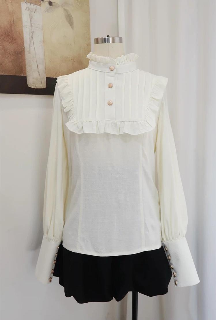 Eternal Night Echo - Ouji Lolita Blouse and Bubble Shorts, Detachable Suspender 45451:850742