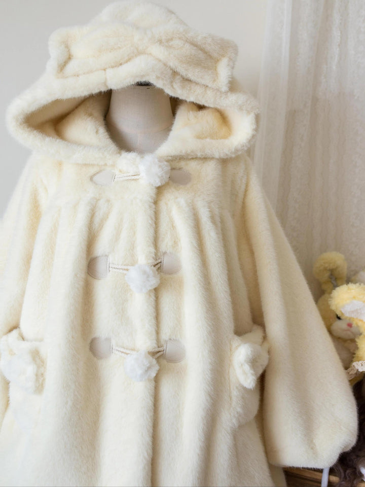 MIST~Cream Cheese~Winter Kawaii Lolita Overcoat Thickened Hooded Loose Outwear