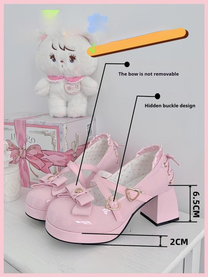 Milk Bun Bunny~Sweet Lolita High Heel Bow Princess Lolita Shoes 40632:670164