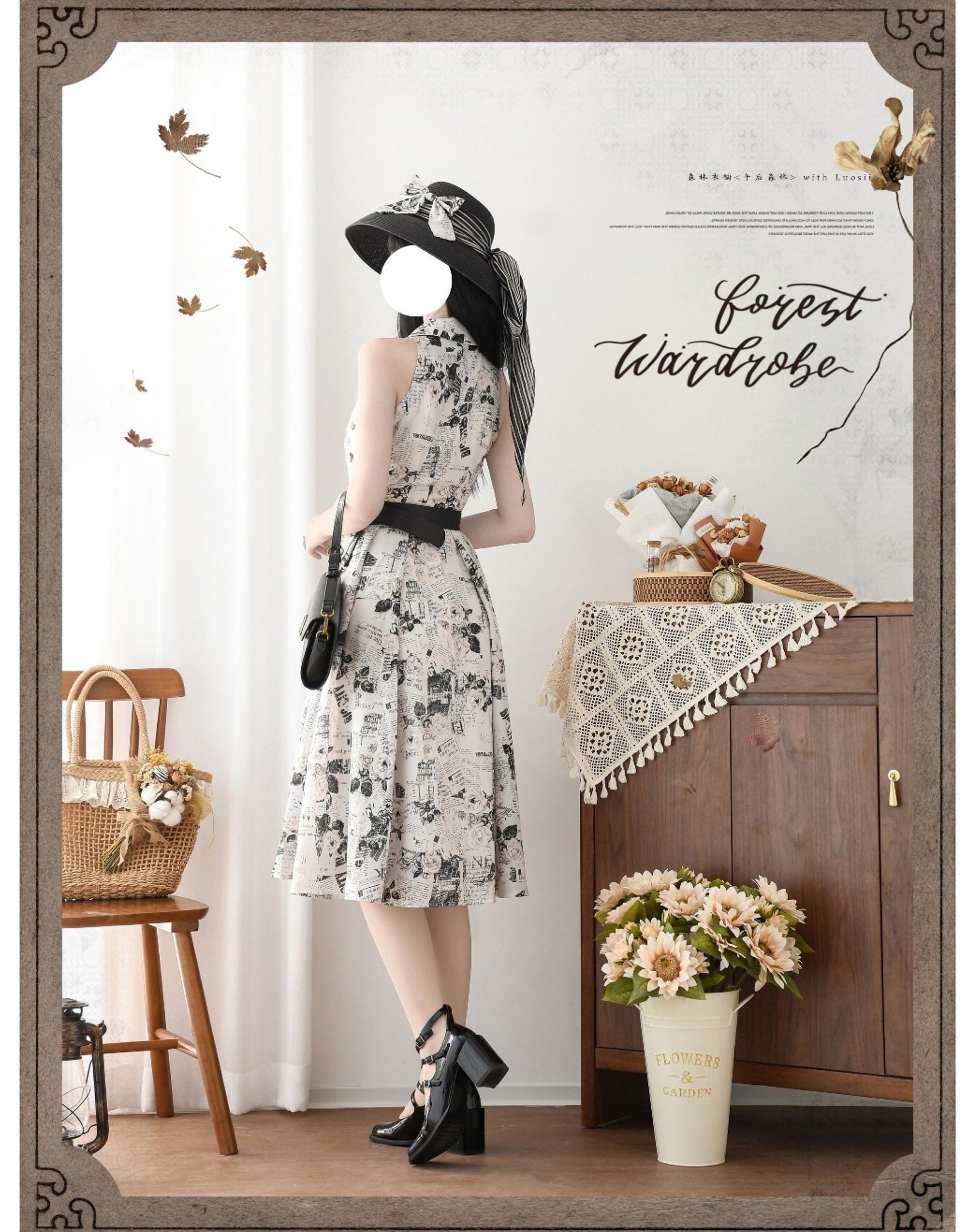 Forest Wardrobe - Afternoon Forest - Vintage Lolita Halter-neck JSK Dress in French Style