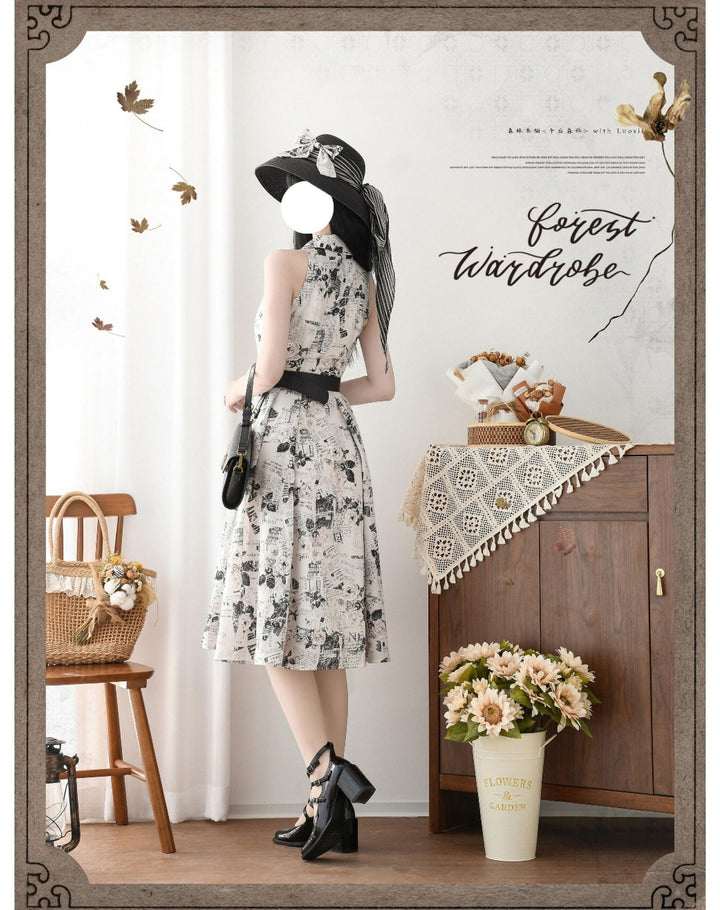 Forest Wardrobe - Afternoon Forest - Vintage Lolita Halter-neck JSK Dress in French Style
