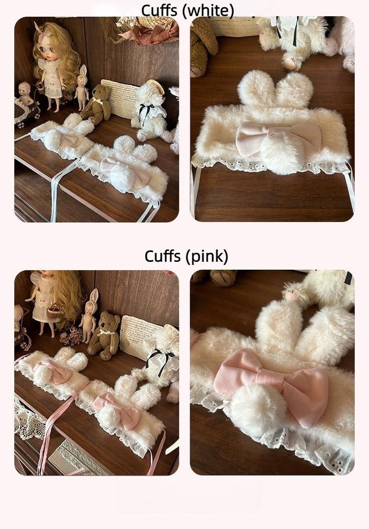 Mengfuzi - Bunny Mochi - Winter Doll-like Sweet Lolita Cape Dress Set