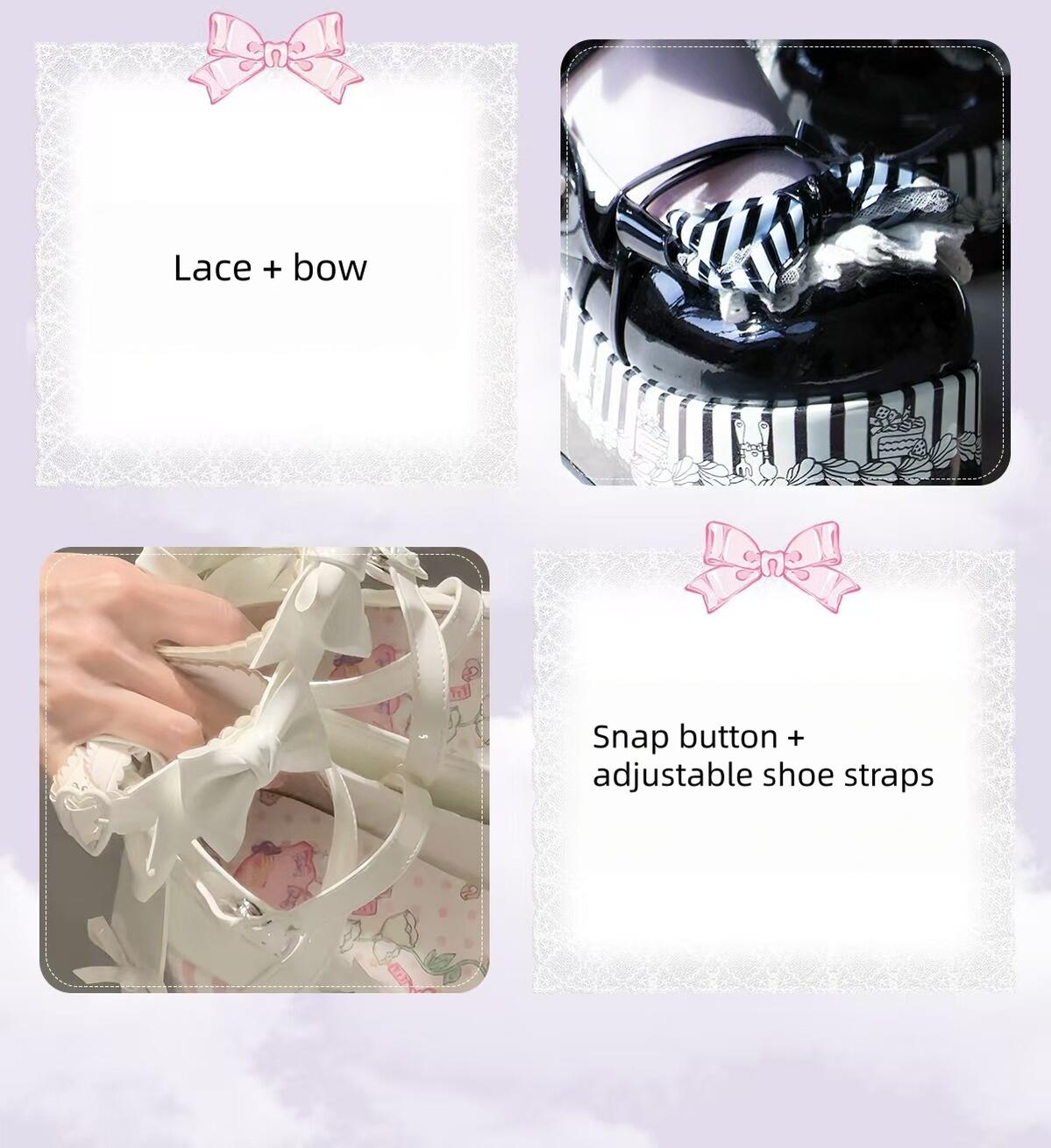 Windchime Fantasia - Sweet Lolita Platform Shoes, Detachable Back Bow 45759:861061