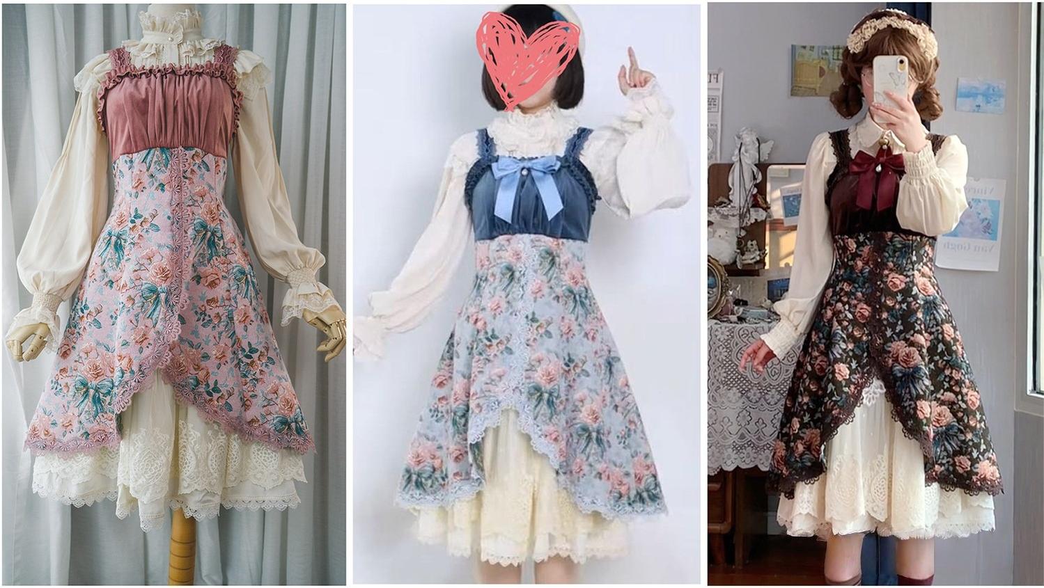 Devonshire Garden - Rose Jacquard JSK Dress, Mermaid Hem