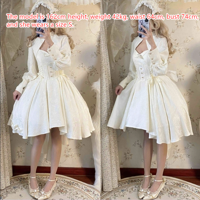 (BFM)Strawberry Duck~Gothic Lolita Dress White Lolita JSK 29578:357484