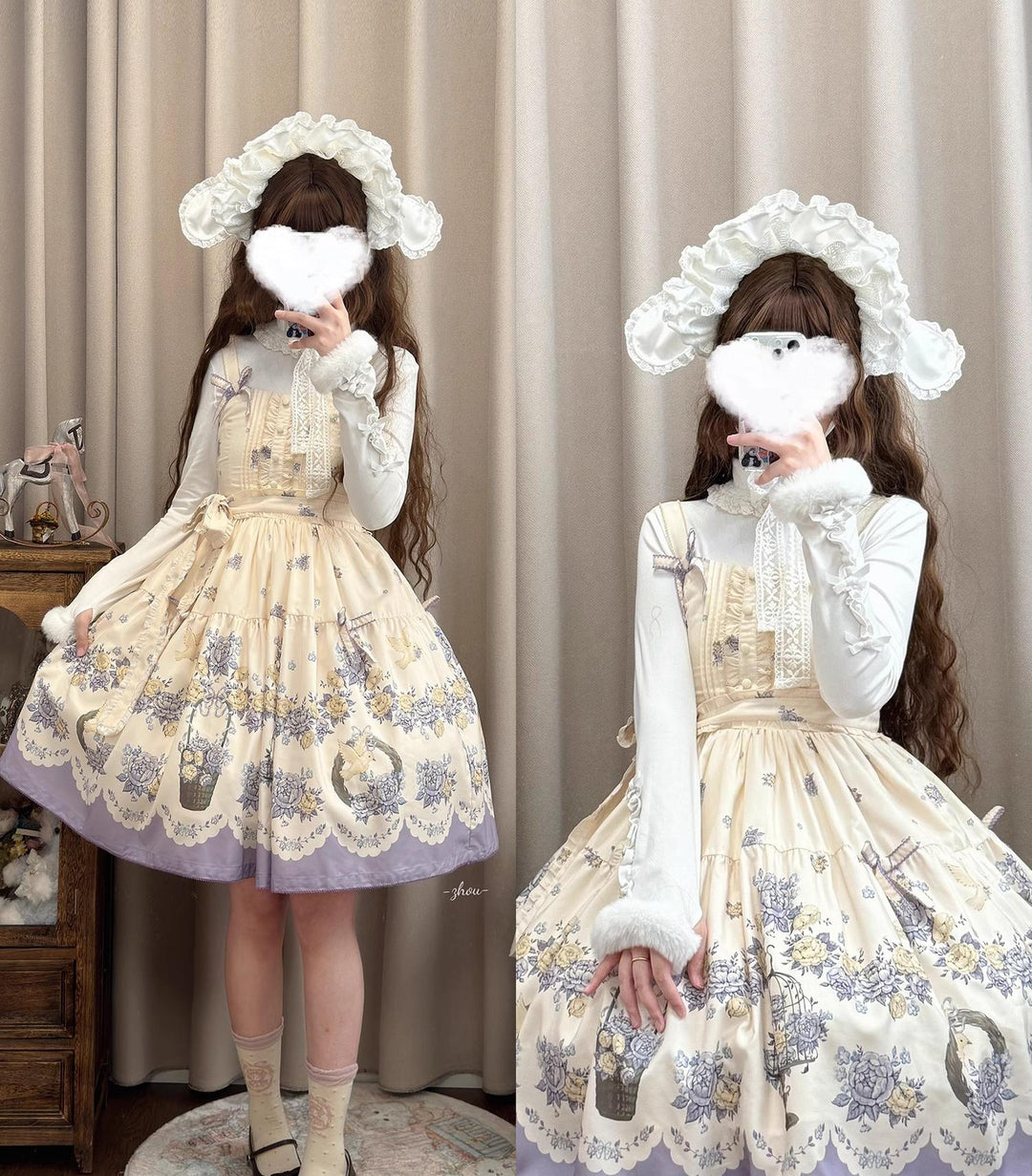 DreamWhale~Floral and Bird Series~Classic Lolita JSK Suit Floral Print Dress 40910:679624