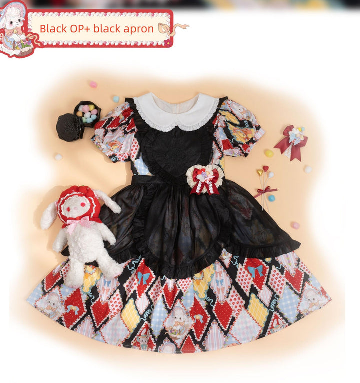 Southern Cross~Showa Kaleidoscope~Sweet Lolita OP SK and JSK with Rabbit Print 42127:727903