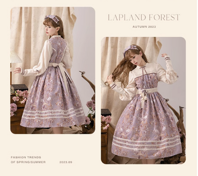 (Buyforme)NyaNya~ Lapland Forest~ Lolita Elegant Vintage Floral JSK OP Dress   