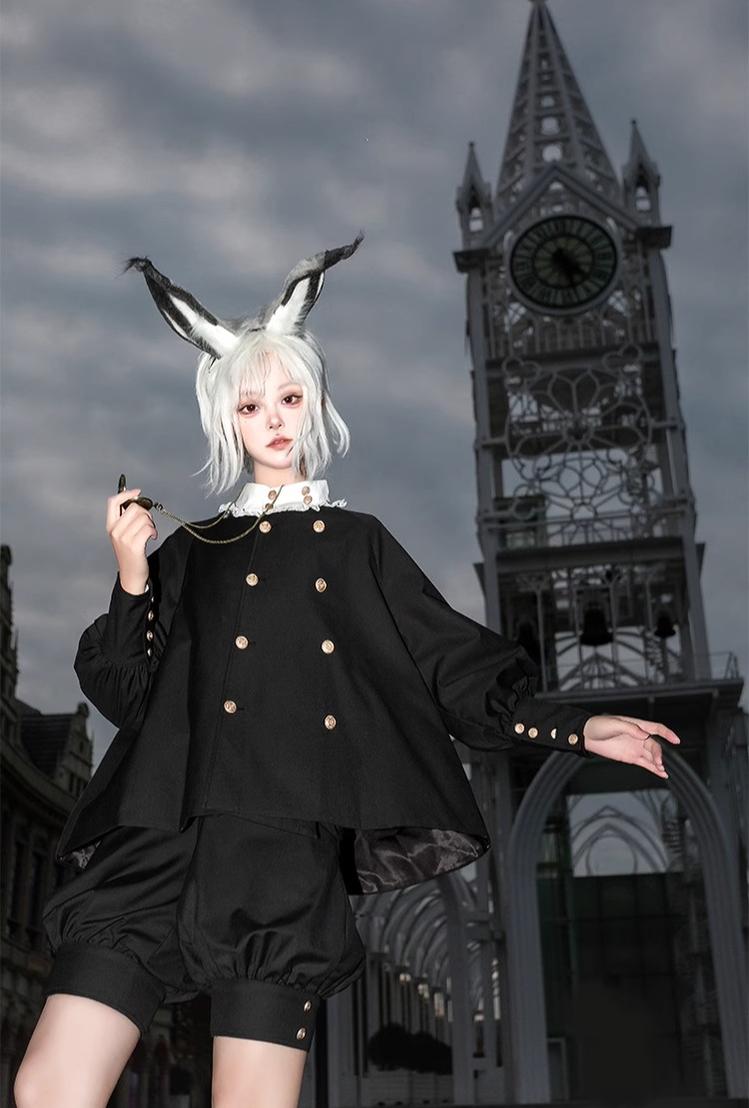 CastleToo~Timer Bunny~Ouji Lolita Shorts Suit Prince Cape and Shirt