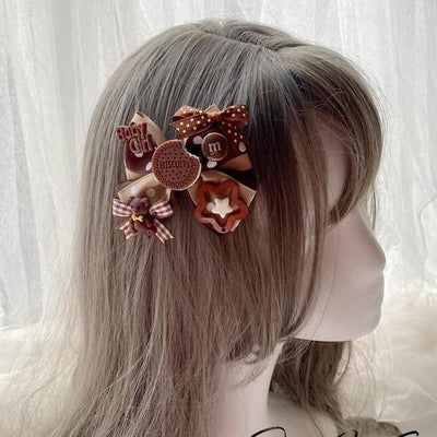 Pretty Girl Lolita~Sweet Lolita Chocolate and Bear Hair Accessories a cookie side clip  