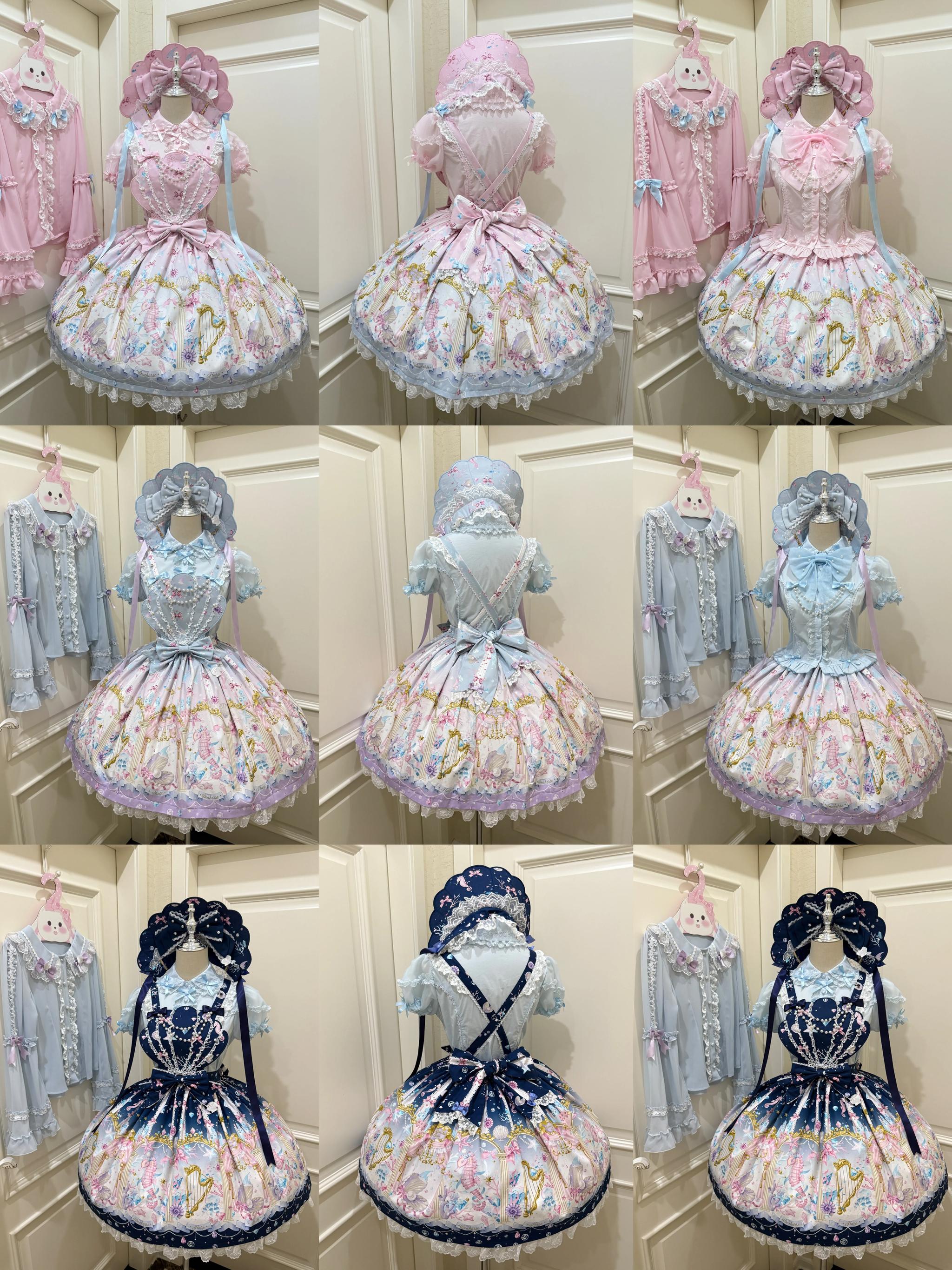 Sweet Whispers of Love - Mermaid Palace - Printed Sweet Lolita JSK, Suspender SK 43841:786676