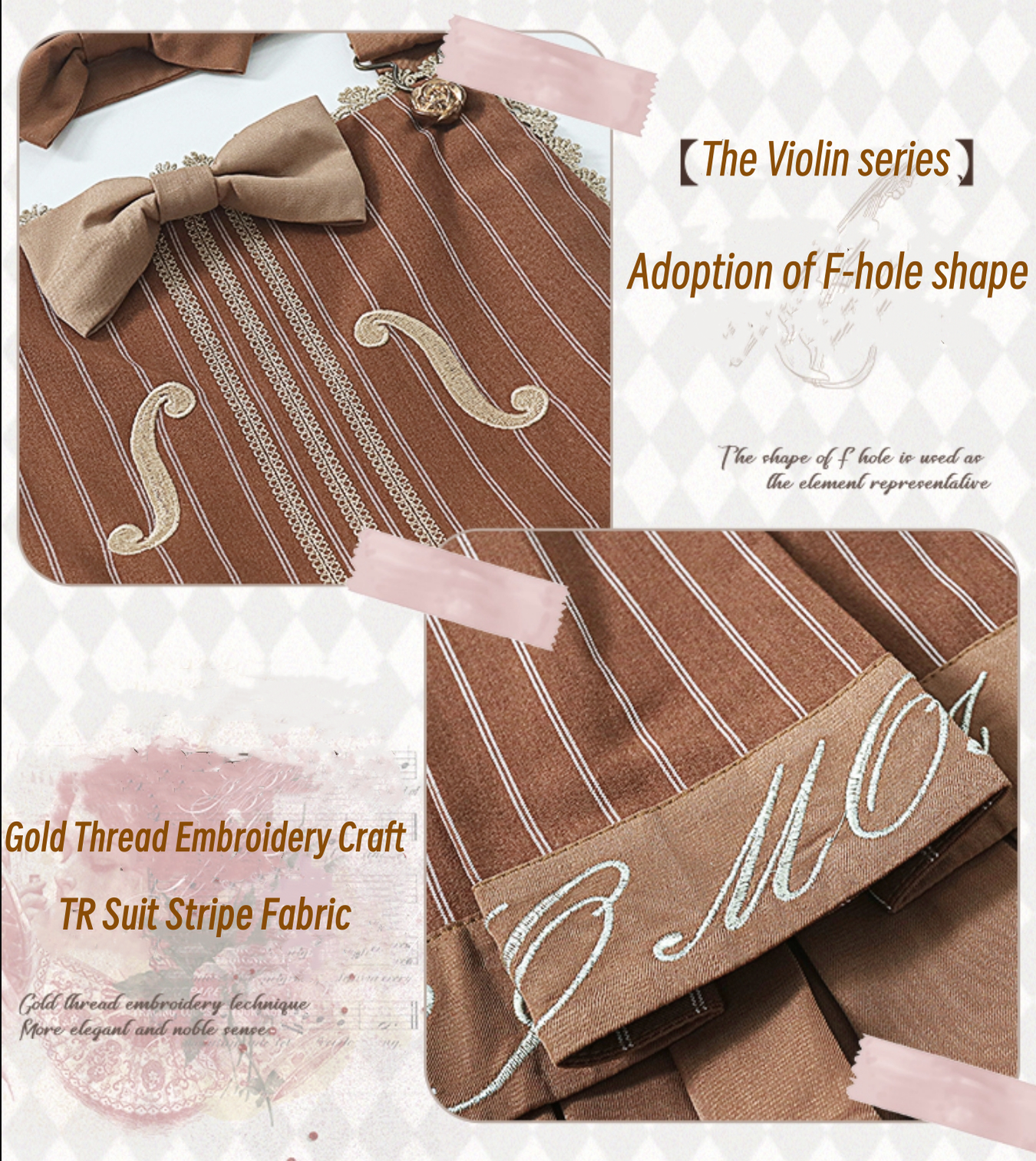 Forest Fluorescent Carps~Classic Lolita Salopette Set Violin Preppy Style Dress   