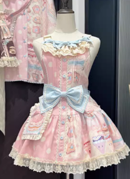 Mewroco~Frost Sugar Sweetheart~Lolita Cute Daily Strappy Dress   