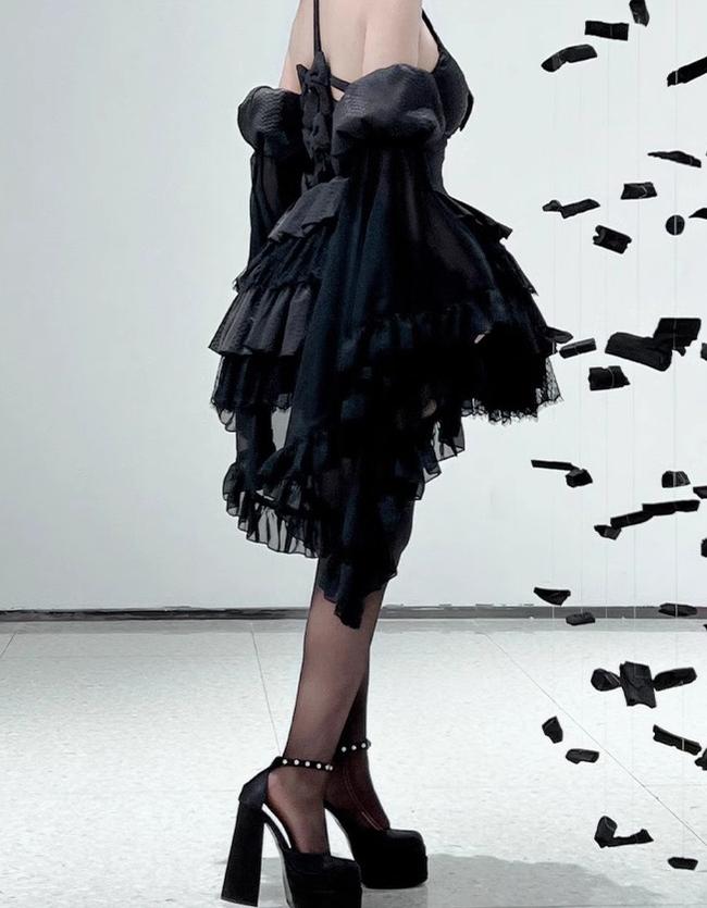 Diamond Honey - Desire Serpent - Gothic Lolita JSK Dress Snake Print Slimming Backless Dress