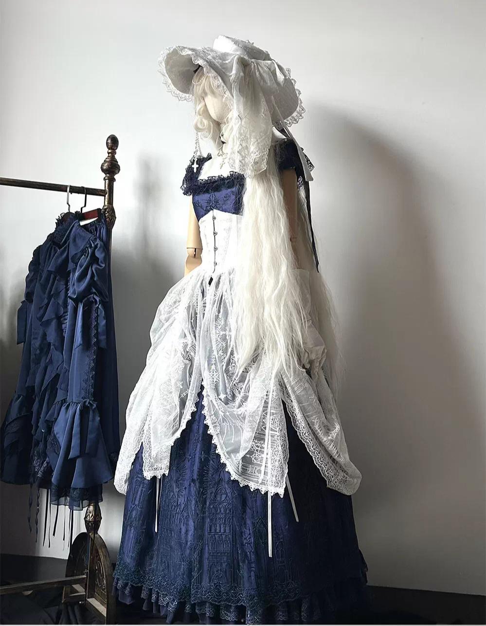 Dragon Bone Cemetery - Mesh Gothic Lolita Skirt, Boning Corset 44493:811342