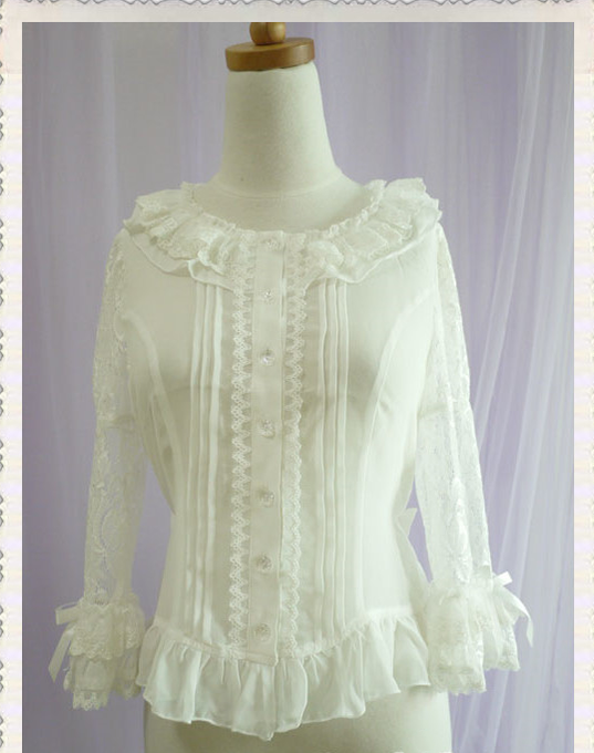 Chess Story~Le jardin de versailles~Elegant Lolita Lace Mid-Sleeve Shirt   