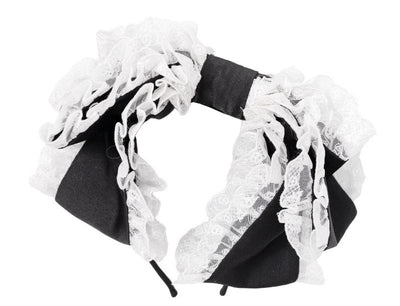 JND Lolita~Holy Gospel~Tri-color Maid Lolita OP Dress Suit Black Headband XS 