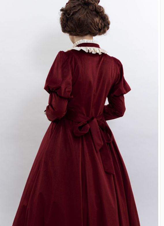 Poesy Lolita~Gem Buckle~Elegant Lolita Mutton Sleeve Dress   