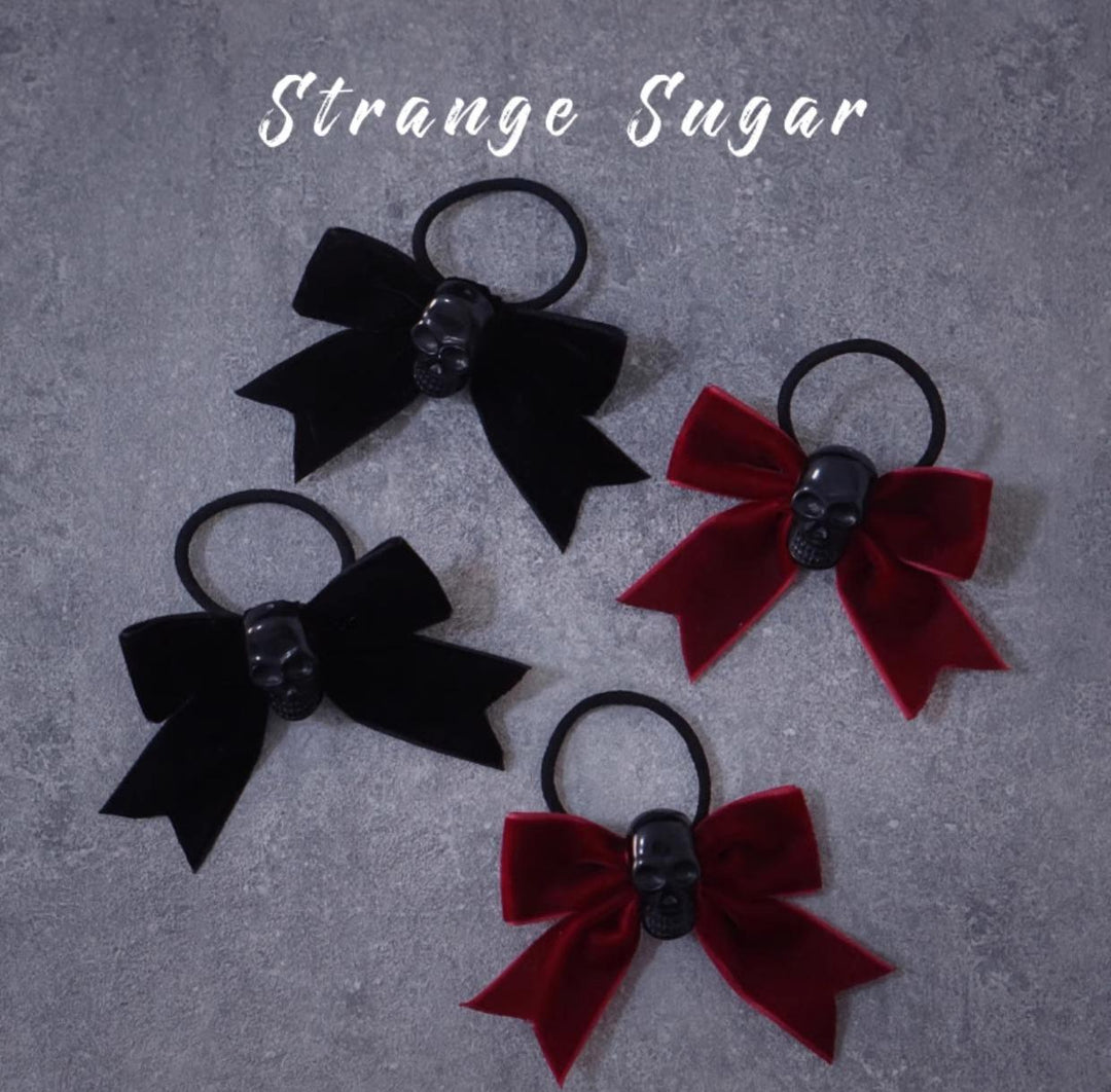 Strange Sugar~Gothic Lolita Side Clips Skull Cross Hair Accessory   