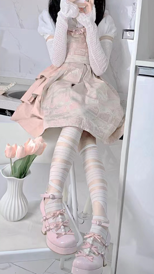 Pure Tea For Dream - Sweet Lolita Platform Pearl Bow Shoes