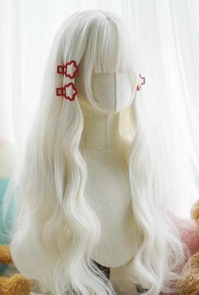 Imperial Tea~Daily Lolita Wigs Long Curl Wig Pearl white  