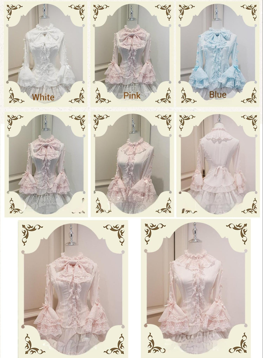 Mengfuzi~Dream Paradise~Chiffon Sweet Lolita Blouse With Half Princess Sleeves