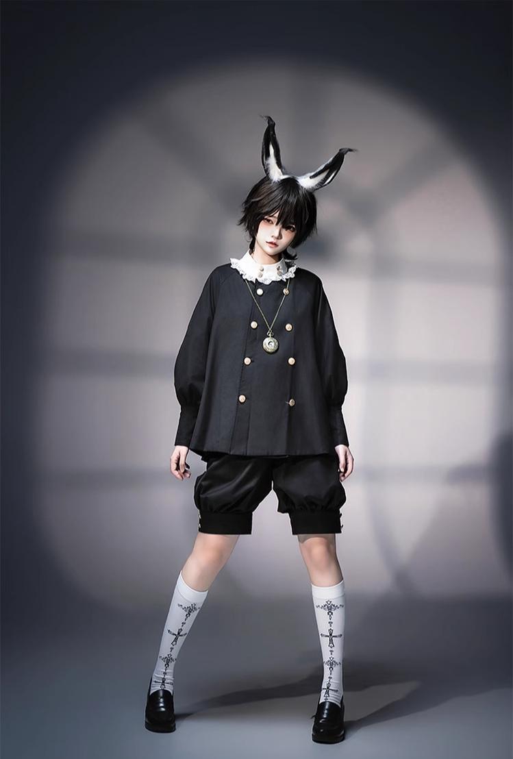 CastleToo~Timer Bunny~Ouji Lolita Shorts Suit Prince Cape and Shirt