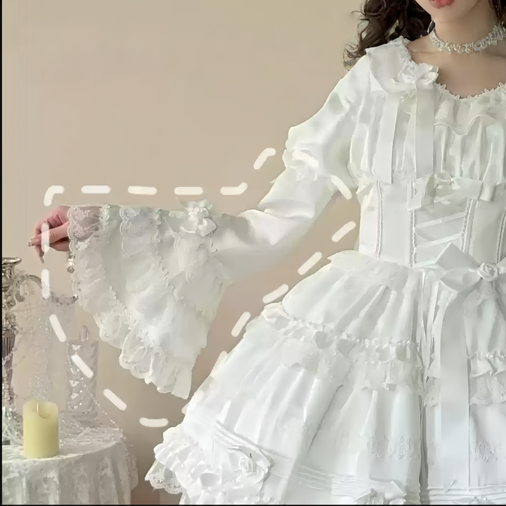 Uncle Wall Original~Stacked Black Currant~Gothic Lolita OP Dark Adjustable Lolita Dress (L M S) 39928:764575