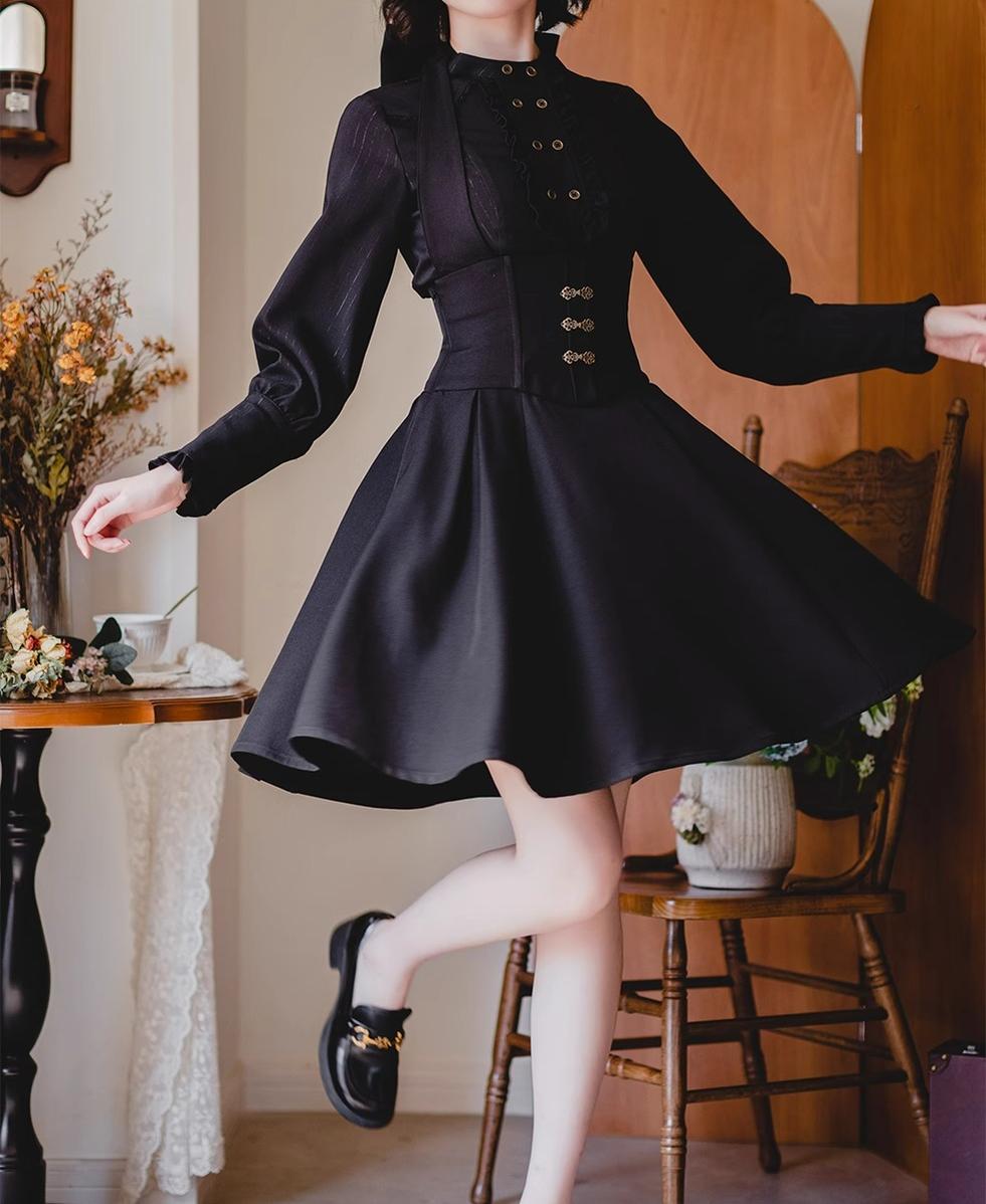 Forest Wardrobe - Vintage Lolita Fishbone Halter SK, Autumn Jacket 39620:634376