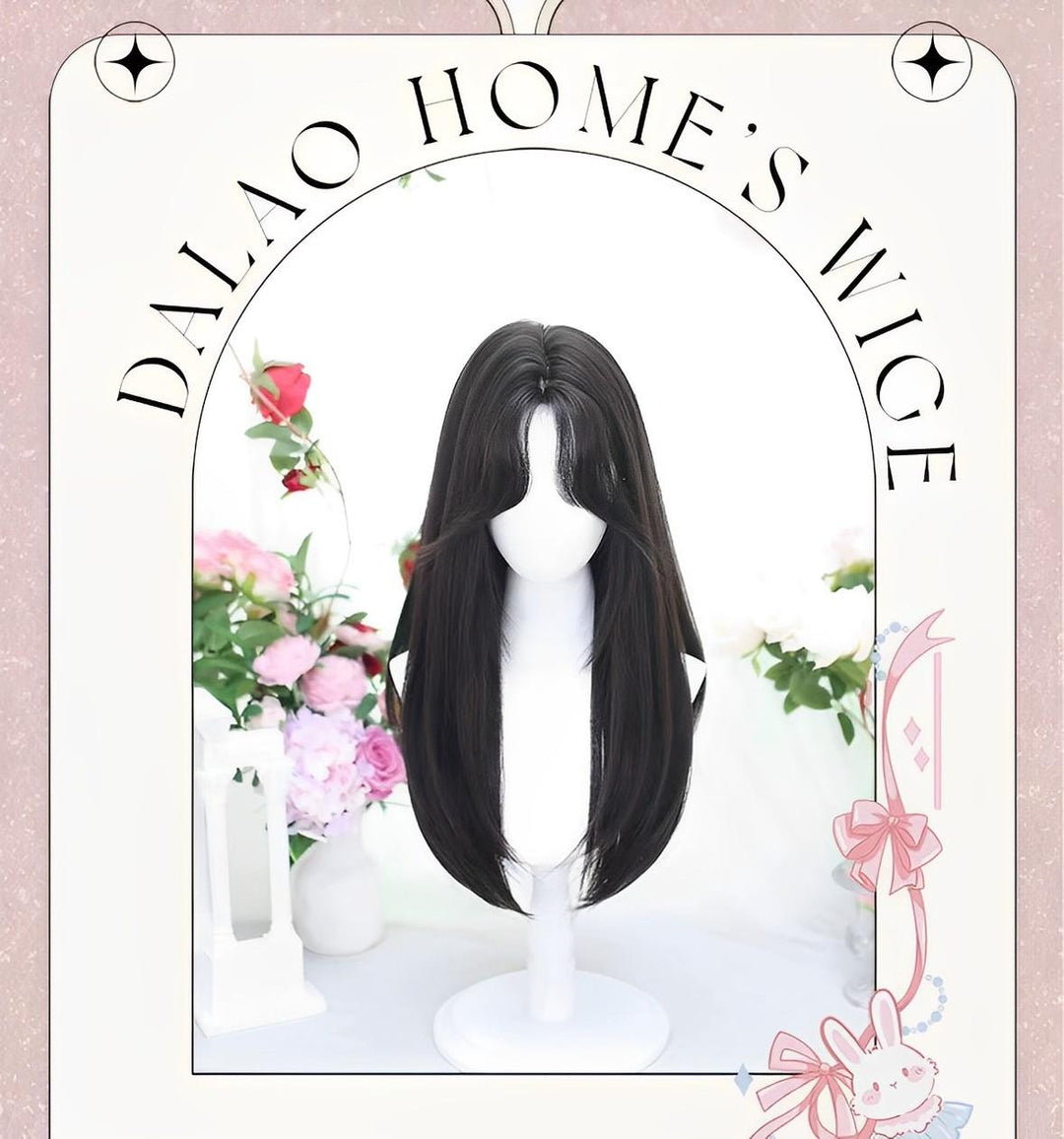 Dalao Home~2624X~Balck Lolita Wigs Long Straight Hair   