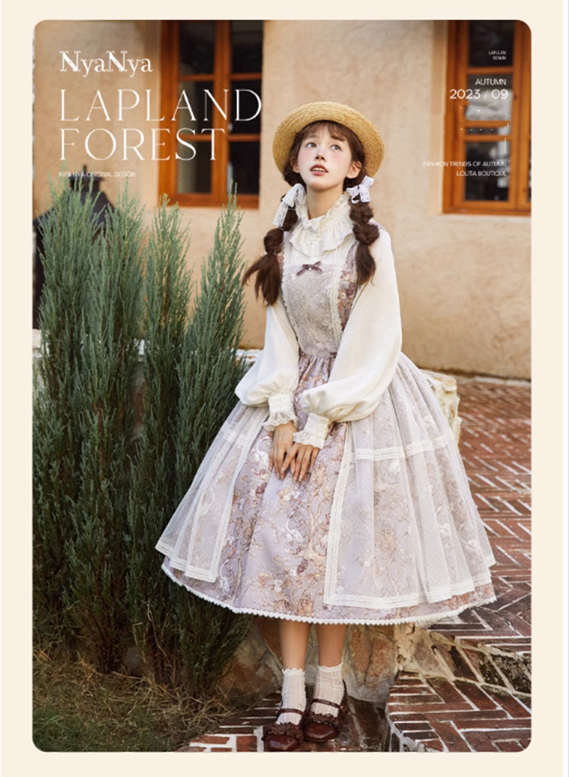 (Buyforme)NyaNya~ Lapland Forest~ Lolita Elegant Vintage Floral JSK OP Dress   