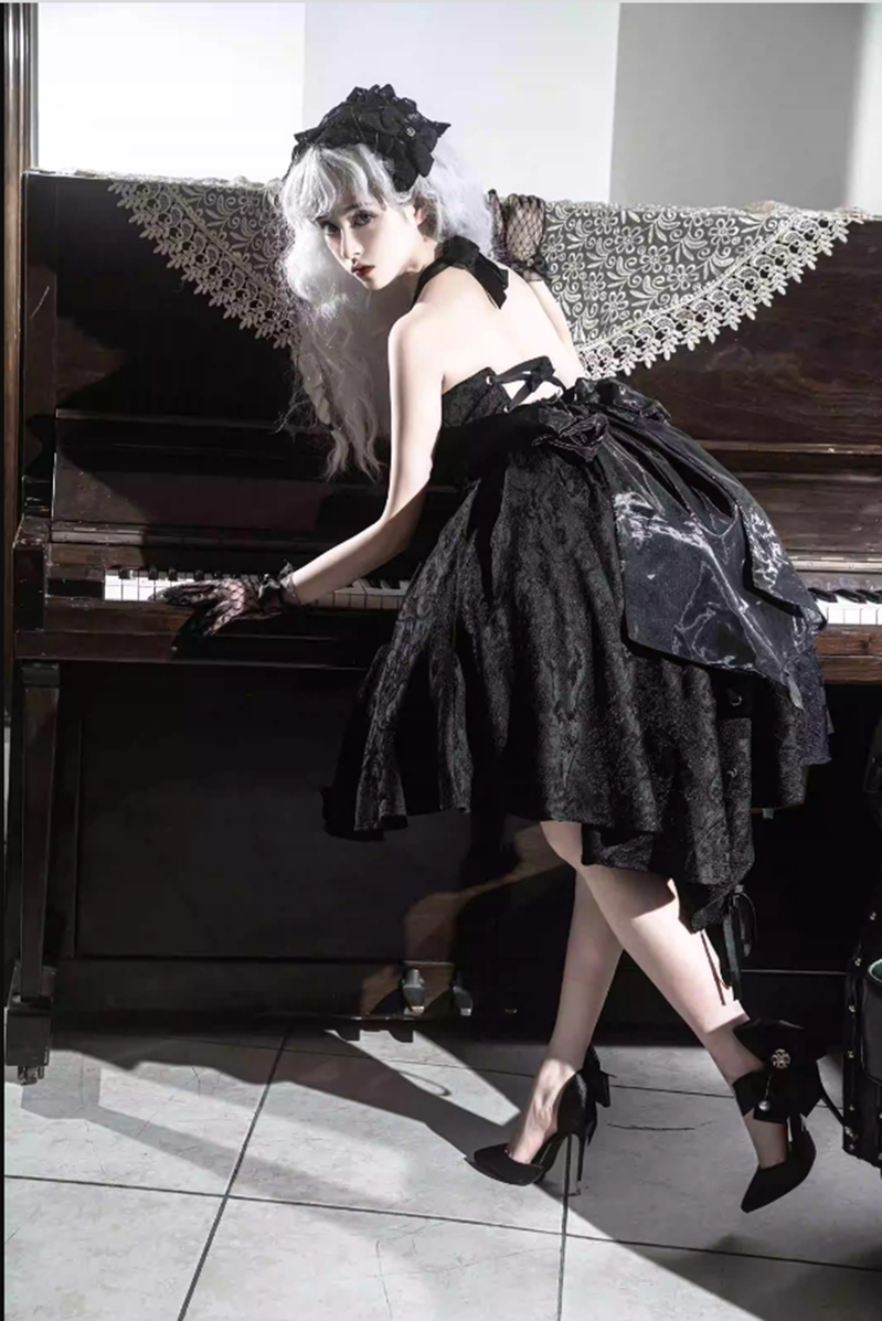 Strawberry Duck~ Gothic Lolita Dress Black and White Lolita JSK – 42Lolita