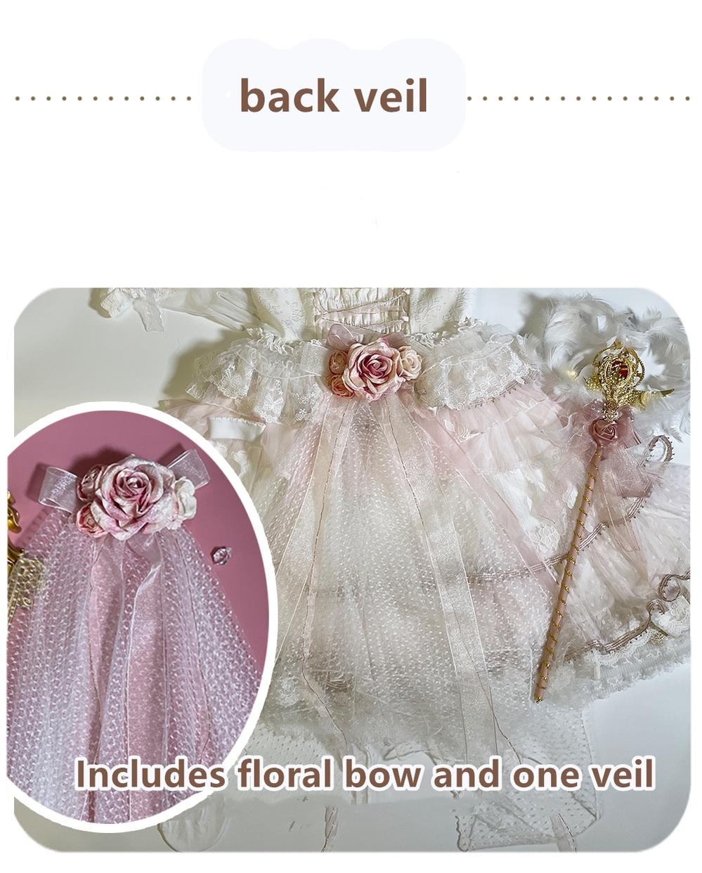 Red Maria~Lacie~Princess Bridal Lolita Accessories back veil  