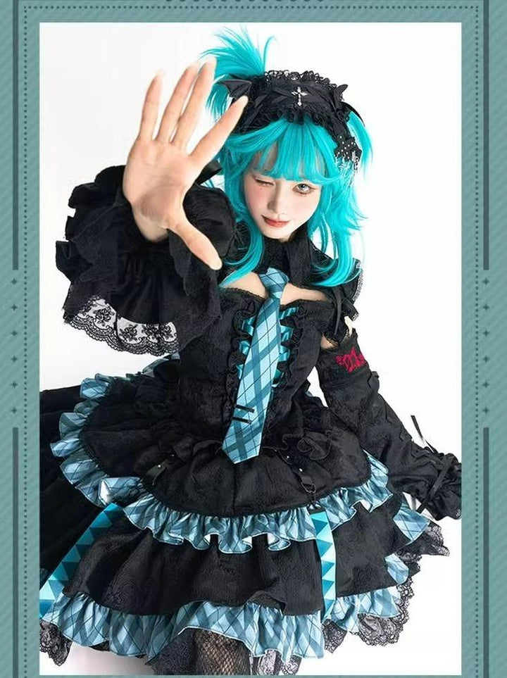 Confession Balloon~IP Collab Gothic Lolita Dress Set 38548:590048