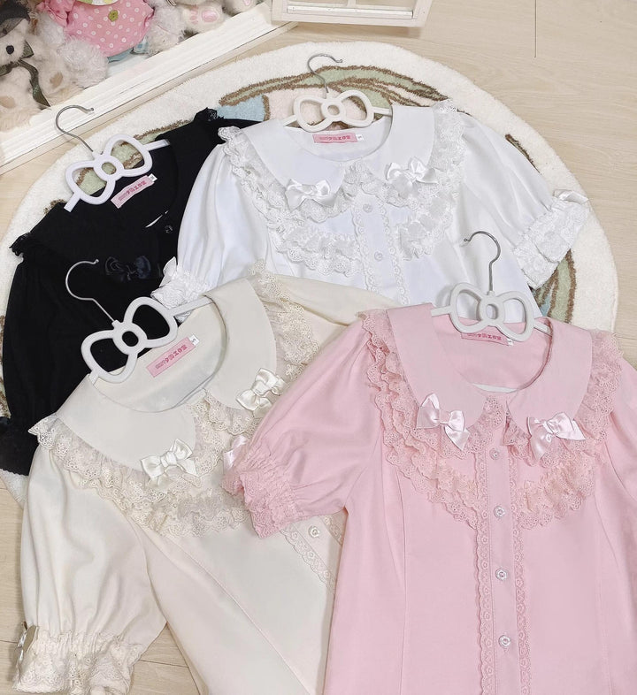 MIST~Summer Time~Kawaii Lolita Shirt with Peter Pan Collar and Short Sleeve