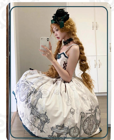 (BFM)Cat-Romance~Steam Belle~Lolita JSK Dress Embroidery Dress Set   