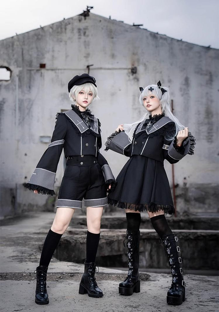 CastleToo~Rules of the Otherworld~Gothic Ouji Lolita Shorts Set with Embroidery Jacket