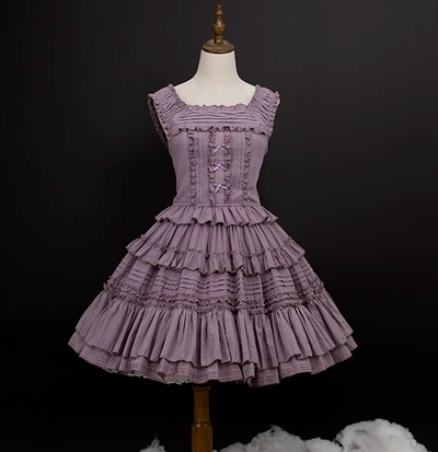Mumu~Mini Lilac~Elegant Lolita Split Type Dress Multicolors S purple sleeveless camisole 