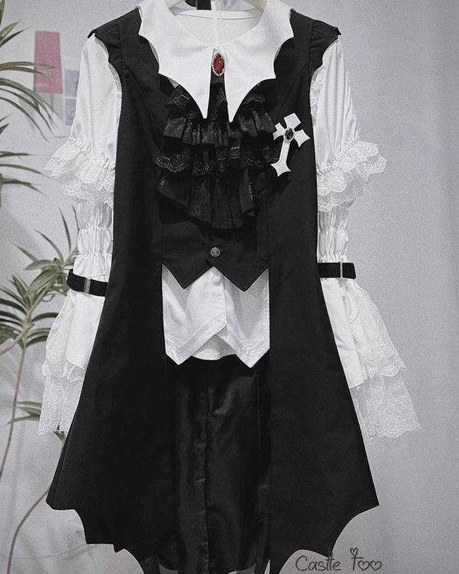 CastleToo~Night Rose~Elegant Ouji Lolita Suits With Lolita JSK And Shorts 39558:626606