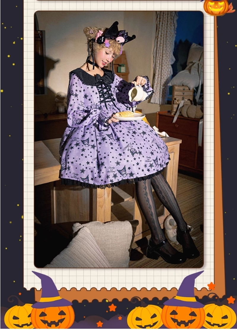 (BFM)Confession Balloon~Star Witch Lolita Dress OP Japanese Lolita Halloween   