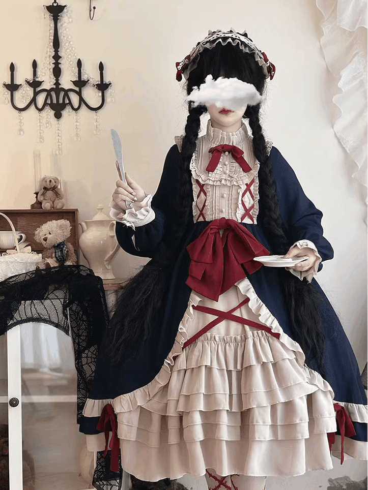 Niu Niu~Plus Size Lolita OP Dress Halloween Retro Daily Dress   
