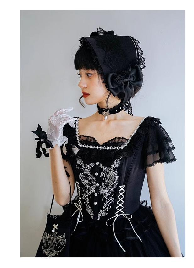 Nuit De Cellophane~Wild Swan~Classic Lolita Accessory Elegant Lolita Bag and Headdress